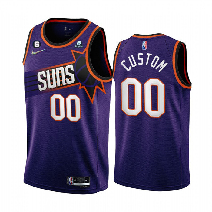 Men's Phoenix Suns Active Player Custom Purple Icon Edition With NO.6 Patch Stitched Basketball Jersey Men's Phoenix Suns Active Player Custom Purple Icon Edition With NO.6 Patch Stitched Basketball Jersey